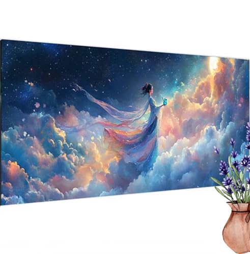 Diamond Painting Erwachsene Groß XXL Fee, Diamant Painting Bilder Sternenhimmel Bastelset Erwachsene Frauen, DIY 5D Diamond Art Stickerei Malerei Set für Aesthetic Room Decor, Leinwand 85x180 cm k-195 von Canuhkun