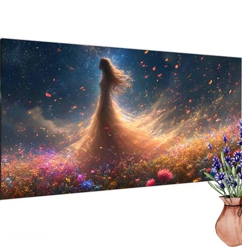 Diamond Painting Erwachsene Groß XXL Frau,Diamant Painting Bilder Blume Bastelset Erwachsene Frauen, DIY 5D Diamond Art Stickerei Malerei Set für Aesthetic Room Decor, Leinwand 80x160 cm k-810 von Canuhkun