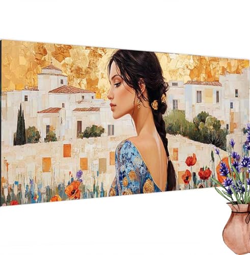 Diamond Painting Erwachsene Groß XXL Frau,Diamant Painting Bilder Stadt Bastelset Erwachsene Frauen, DIY 5D Diamond Art Stickerei Malerei Set für Aesthetic Room Decor, Leinwand 90x180 cm k-428 von Canuhkun