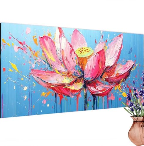 Diamond Painting Erwachsene Groß XXL Graffiti, Diamant Painting Bilder Lotus Bastelset Erwachsene Frauen, DIY 5D Diamond Art Stickerei Malerei Set für Aesthetic Room Decor, Leinwand 100x200 cm k-356 von Canuhkun