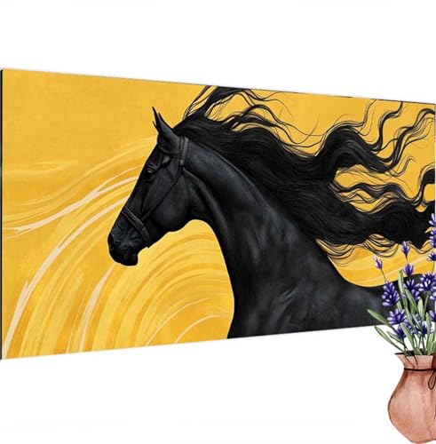 Diamond Painting Erwachsene Groß XXL Horse,Diamant Painting Bilder Tier Bastelset Erwachsene Frauen, DIY 5D Diamond Art Stickerei Malerei Set für Aesthetic Room Decor, Leinwand 90x180 cm k-474 von Canuhkun