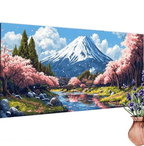 Diamond Painting Erwachsene Groß XXL Japan, Diamant Painting Bilder Kulisse Bastelset Erwachsene Frauen, DIY 5D Diamond Art Stickerei Malerei Set für Aesthetic Room Decor, Leinwand 100x200 cm k-535 von Canuhkun