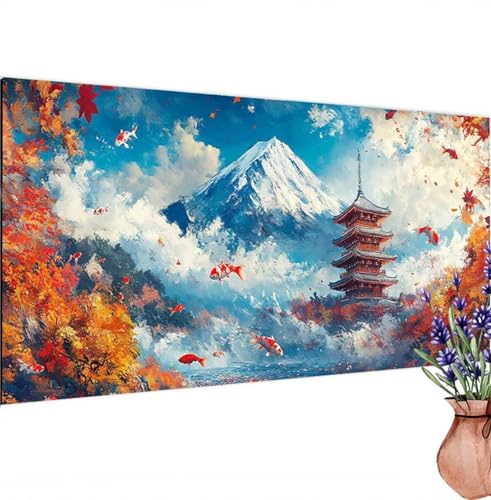 Diamond Painting Erwachsene Groß XXL Japan, Diamant Painting Bilder Landschaft Bastelset Erwachsene Frauen, DIY 5D Diamond Art Stickerei Malerei Set für Aesthetic Room Decor, Leinwand 100x200 cm k-526 von Canuhkun