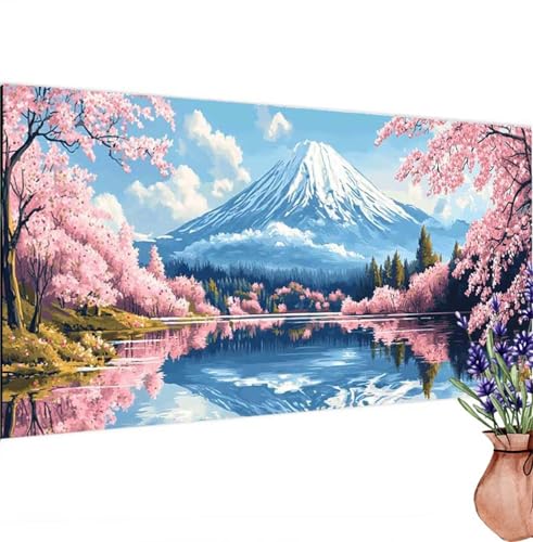 Diamond Painting Erwachsene Groß XXL Japan,Diamant Painting Bilder Berg Bastelset Erwachsene Frauen, DIY 5D Diamond Art Stickerei Malerei Set für Aesthetic Room Decor, Leinwand 90x180 cm k-174 von Canuhkun