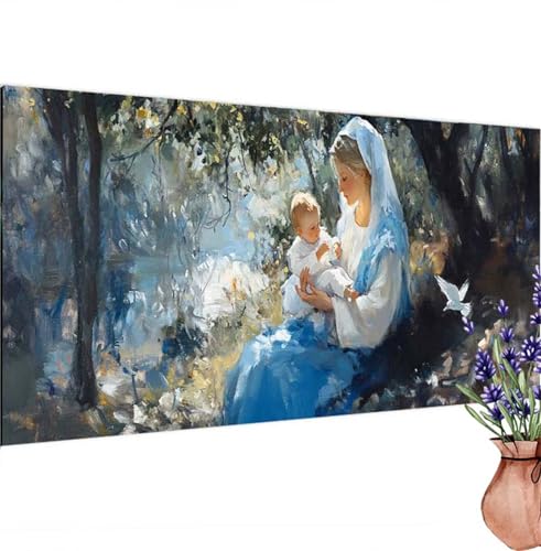 Diamond Painting Erwachsene Groß XXL Jungfrau Maria,Diamant Painting Bilder Wald Bastelset Erwachsene Frauen,DIY 5D Diamond Art Stickerei Malerei Set für Aesthetic Room Decor,Leinwand 85x180 cm k-398 von Canuhkun