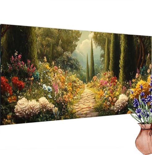 Diamond Painting Erwachsene Groß XXL Kleinstadt, Diamant Painting Bilder Blume Bastelset Erwachsene Frauen, DIY 5D Diamond Art Stickerei Malerei Set für Aesthetic Room Decor, Leinwand 85x180 cm k-362 von Canuhkun