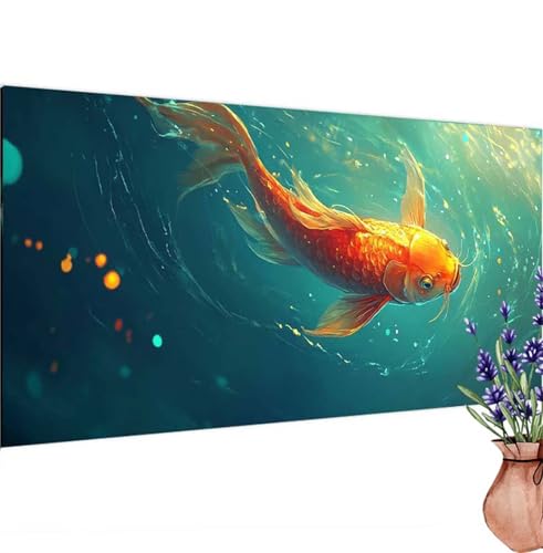 Diamond Painting Erwachsene Groß XXL Koi, Diamant Painting Bilder See Bastelset Erwachsene Frauen, DIY 5D Diamond Art Stickerei Malerei Set für Aesthetic Room Decor Geschenke, Leinwand 85x180 cm k-518 von Canuhkun