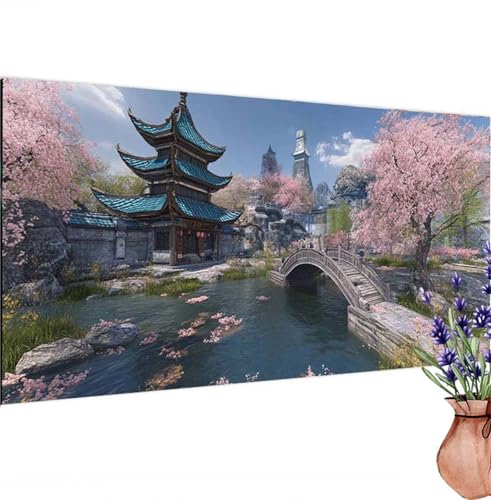 Diamond Painting Erwachsene Groß XXL Landschaft, Diamant Painting Bilder Japan Bastelset Erwachsene Frauen, DIY 5D Diamond Art Stickerei Malerei Set für Aesthetic Room Decor, Leinwand 90x180 cm k-199 von Canuhkun