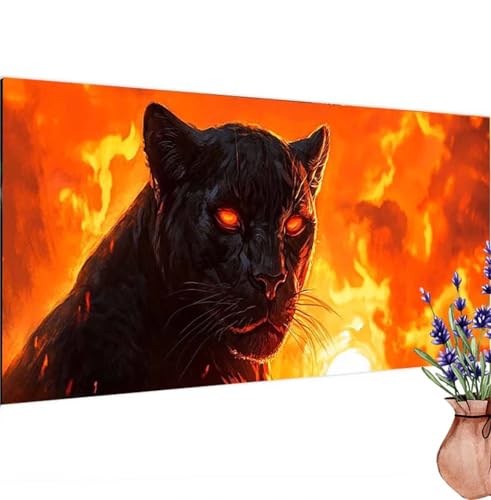 Diamond Painting Erwachsene Groß XXL Leopard, Diamant Painting Bilder Fantasie Bastelset Erwachsene Frauen, DIY 5D Diamond Art Stickerei Malerei Set für Aesthetic Room Decor, Leinwand 80x160 cm k-530 von Canuhkun