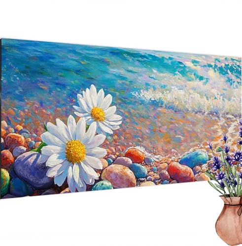 Diamond Painting Erwachsene Groß XXL Meer,Diamant Painting Bilder Blume Bastelset Erwachsene Frauen, DIY 5D Diamond Art Stickerei Malerei Set für Aesthetic Room Decor, Leinwand 90x180 cm k-458 von Canuhkun