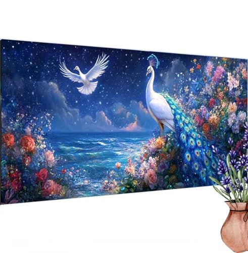 Diamond Painting Erwachsene Groß XXL Meer,Diamant Painting Bilder Vogel Bastelset Erwachsene Frauen, DIY 5D Diamond Art Stickerei Malerei Set für Aesthetic Room Decor, Leinwand 100x200 cm k-369 von Canuhkun