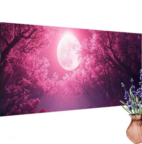 Diamond Painting Erwachsene Groß XXL Mond,Diamant Painting Bilder Baum Bastelset Erwachsene Frauen, DIY 5D Diamond Art Stickerei Malerei Set für Aesthetic Room Decor, Leinwand 100x200 cm k-511 von Canuhkun