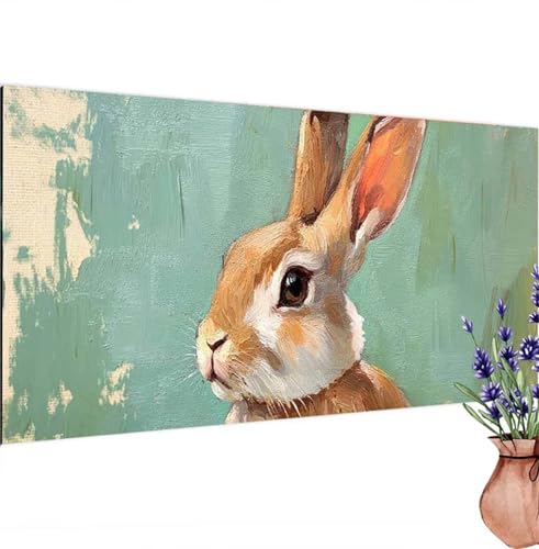 Diamond Painting Erwachsene Groß XXL Niedlich, Diamant Painting Bilder Hase Bastelset Erwachsene Frauen, DIY 5D Diamond Art Stickerei Malerei Set für Aesthetic Room Decor, Leinwand 100x200 cm k-499 von Canuhkun