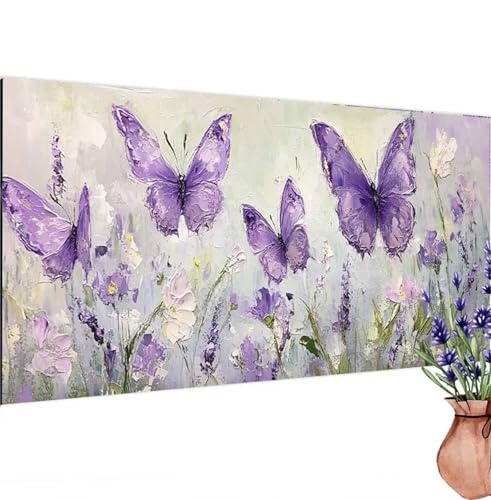 Diamond Painting Erwachsene Groß XXL Schmetterling, Diamant Painting Bilder Fantasie Bastelset Erwachsene Frauen, DIY 5D Diamond Art Malerei Set für Aesthetic Room Decor, Leinwand 90x180 cm k-324 von Canuhkun