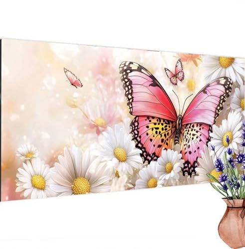 Diamond Painting Erwachsene Groß XXL Schmetterling,Diamant Painting Bilder Blume Bastelset Erwachsene Frauen,DIY 5D Diamond Art Stickerei Malerei Set für Aesthetic Room Decor,Leinwand 100x200 cm k-418 von Canuhkun