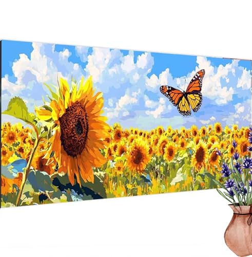 Diamond Painting Erwachsene Groß XXL Schmetterling,Diamant Painting Bilder Blume Bastelset Erwachsene Frauen,DIY 5D Diamond Art Stickerei Malerei Set für Aesthetic Room Decor,Leinwand 100x200 cm k-523 von Canuhkun