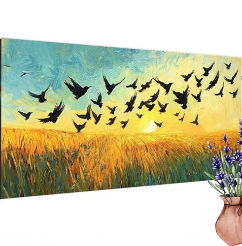 Diamond Painting Erwachsene Groß XXL Sternenhafte Nacht, Diamant Painting Bilder Taube Bastelset Erwachsene Frauen, DIY 5D Diamond Art Malerei Set für Aesthetic Room Decor, Leinwand 90x180 cm k-485 von Canuhkun