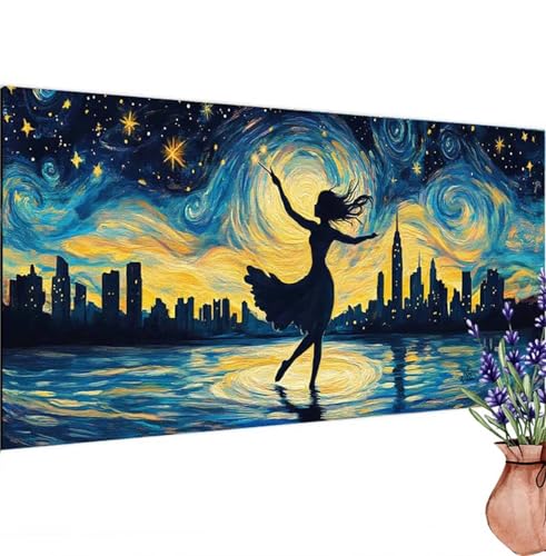 Diamond Painting Erwachsene Groß XXL Sternenhimmel,Diamant Painting Bilder Tanz Bastelset Erwachsene Frauen,DIY 5D Diamond Art Stickerei Malerei Set für Aesthetic Room Decor,Leinwand 100x200 cm k-242 von Canuhkun