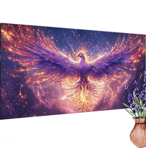 Diamond Painting Erwachsene Groß XXL Traum, Diamant Painting Bilder Phönix Bastelset Erwachsene Frauen, DIY 5D Diamond Art Stickerei Malerei Set für Aesthetic Room Decor, Leinwand 80x160 cm k-493 von Canuhkun