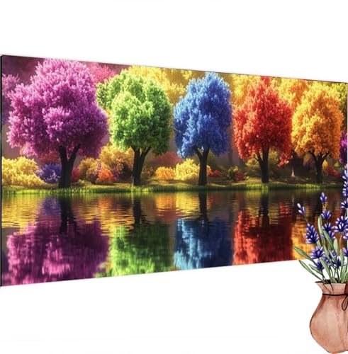 Diamond Painting Erwachsene Groß XXL Vier-Jahreszeiten-Baum, Diamant Painting Bilder See Bastelset Erwachsene Frauen, DIY 5D Diamond Art Malerei Set für Aesthetic Room Decor, Leinwand 100x200 cm k-226 von Canuhkun