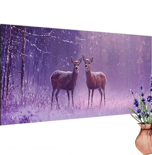 Diamond Painting Erwachsene Groß XXL Wald, Diamant Painting Bilder Hirsche Bastelset Erwachsene Frauen, DIY 5D Diamond Art Stickerei Malerei Set für Aesthetic Room Decor, Leinwand 90x180 cm k-554 von Canuhkun