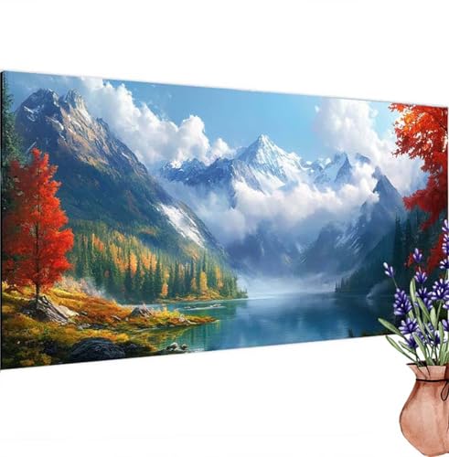 Diamond Painting Erwachsene Groß XXL Wald,Diamant Painting Bilder Baum Bastelset Erwachsene Frauen, DIY 5D Diamond Art Stickerei Malerei Set für Aesthetic Room Decor, Leinwand 100x200 cm k-496 von Canuhkun