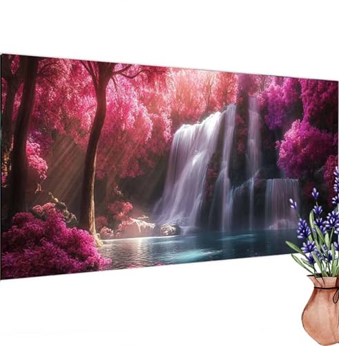 Diamond Painting Erwachsene Groß XXL Wasserfälle, Diamant Painting Bilder Wald Bastelset Erwachsene Frauen, DIY 5D Diamond Art Stickerei Malerei Set für Aesthetic Room Decor, Leinwand 90x180 cm k-334 von Canuhkun