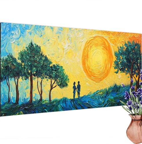 Diamond Painting Erwachsene Groß XXL Weinlese, Diamant Painting Bilder Ehepaar Bastelset Erwachsene Frauen, DIY 5D Diamond Art Stickerei Malerei Set für Aesthetic Room Decor, Leinwand 90x180 cm k-261 von Canuhkun