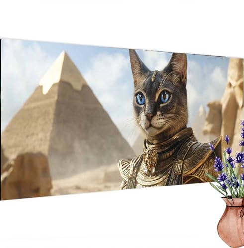 Diamond Painting Erwachsene Groß XXL Weinlese, Diamant Painting Bilder Katze Bastelset Erwachsene Frauen, DIY 5D Diamond Art Stickerei Malerei Set für Aesthetic Room Decor, Leinwand 100x200 cm k-386 von Canuhkun