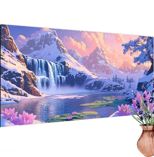 Diamond Painting Erwachsene Groß XXL Winter,Diamant Painting Bilder Berg Bastelset Erwachsene Frauen, DIY 5D Diamond Art Stickerei Malerei Set für Aesthetic Room Decor, Leinwand 80x160 cm k-541 von Canuhkun