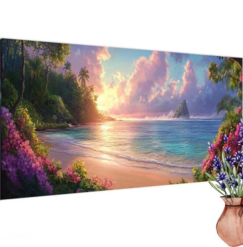 Diamond Painting Landschaft, Meer Diamond Painting Erwachsene Groß 60x30 cm DIY 5D Diamant Kunst Kinder Anfänger Set, Diamant Stickerei Bastelset Erwachsene Frauen für Zimmer Deko, Geschenke k-206 von Canuhkun