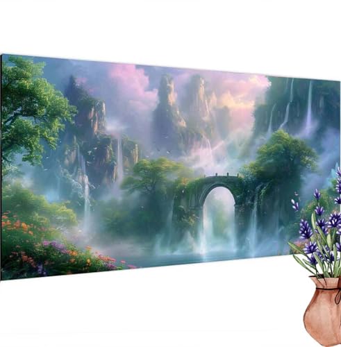 Diamond Painting Märchenland,Landschaft Diamond Painting Erwachsene Groß 60x30 cm DIY 5D Diamant Kunst Kinder Anfänger Set,Diamant Stickerei Bastelset Erwachsene Frauen Zimmer Deko ,Geschenke k-820 von Canuhkun