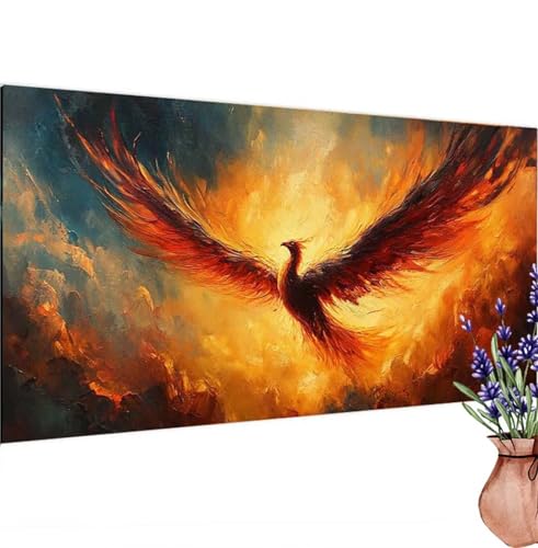 Diamond Painting Phönix, Fantasie Diamond Painting Erwachsene Groß 100x50 cm DIY 5D Diamant Kunst Kinder Anfänger Set, Diamant Stickerei Bastelset Erwachsene Frauen für Zimmer Deko, Geschenke k-403 von Canuhkun