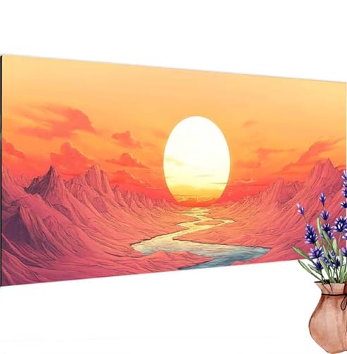 Diamond Painting Sonnenuntergang,Berg Diamond Painting Erwachsene Groß 100x50 cm DIY 5D Diamant Kunst Kinder Anfänger Set,Diamant Stickerei Bastelset Erwachsene Frauen für Zimmer Deko ,Geschenke k-391 von Canuhkun