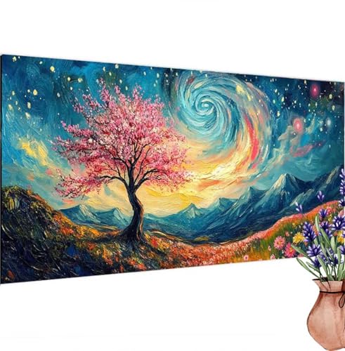 Diamond Painting Sternenhimmel, Baum Diamond Painting Erwachsene Groß 60x30 cm DIY 5D Diamant Kunst Kinder Anfänger Set, Diamant Stickerei Bastelset Erwachsene Frauen für Zimmer Deko, Geschenke k-190 von Canuhkun