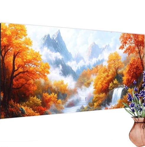 Diamond Painting Wald,Berg Diamond Painting Erwachsene Groß 60x30 cm DIY 5D Diamant Kunst Kinder Anfänger Set, Diamant Stickerei Malerei Bastelset Erwachsene Frauen für Zimmer Deko, Geschenke k-491 von Canuhkun