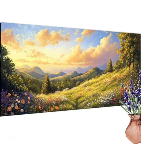 Diamond Painting Wald,Blume Diamond Painting Erwachsene Groß 100x50 cm DIY 5D Diamant Kunst Kinder Anfänger Set,Diamant Stickerei Bastelset Erwachsene Frauen für Zimmer Deko Wohnzimmer,Geschenke k-300 von Canuhkun