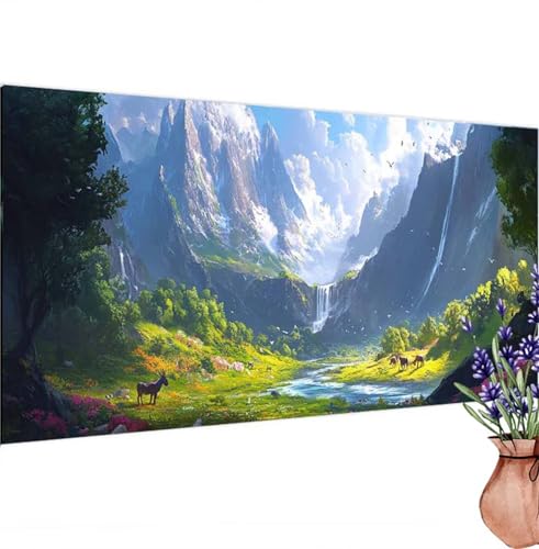 Diamond Painting Wald,Hirsche Diamond Painting Erwachsene Groß 60x30 cm DIY 5D Diamant Kunst Kinder Anfänger Set,Diamant Stickerei Bastelset Erwachsene Frauen Zimmer Deko Wohnzimmer,Geschenke k-299 von Canuhkun