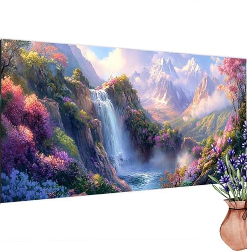 Diamond Painting Wasserfall, Wald Diamond Painting Erwachsene Groß 100x50 cm DIY 5D Diamant Kunst Kinder Anfänger Set, Diamant Stickerei Bastelset Erwachsene Frauen für Zimmer Deko, Geschenke k-175 von Canuhkun