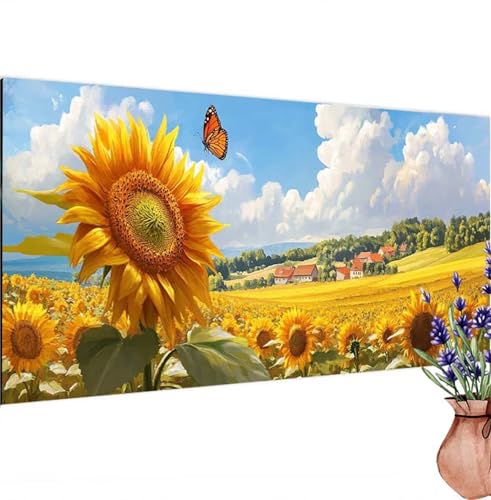 Diamond Painting Weinlese, Blume Diamond Painting Erwachsene Groß 80x40 cm DIY 5D Diamant Kunst Kinder Anfänger Set, Diamant Stickerei Bastelset Erwachsene Frauen für Zimmer Deko, Geschenke k-359 von Canuhkun