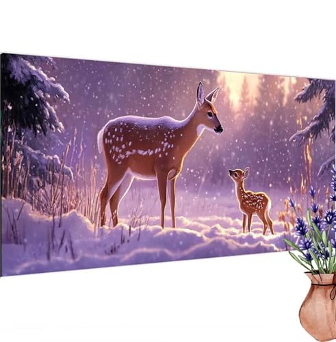 Diamond Painting Winter,Wald Diamond Painting Erwachsene Groß 95x45 cm DIY 5D Diamant Kunst Kinder Anfänger Set,Diamant Stickerei Bastelset Erwachsene Frauen für Zimmer Deko Wohnzimmer,Geschenke k-371 von Canuhkun