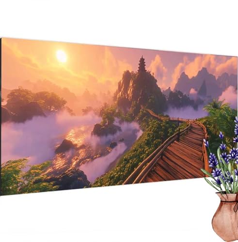 Diamond Painting Wunderland,Landschaft Diamond Painting Erwachsene Groß 100x50 cm DIY 5D Diamant Kunst Kinder Anfänger Set,Diamant Stickerei Bastelset Erwachsene Frauen Zimmer Deko ,Geschenke k-331 von Canuhkun