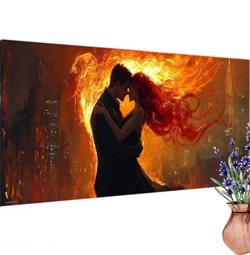 Ehepaar Diamond Painting XXL 120x60 cm, Diamant Painting Bilder Fantasie Muster, DIY 5D Full Drill Crystal Art Stickerei Malerei Basteln Set, Kreatives für Mädchen Geschenke, Wanddeko Aesthetic k-218 von Canuhkun