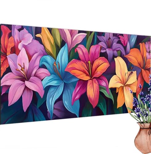 Fantasie Diamond Painting XXL 140x70 cm, Diamant Painting Bilder Blume Muster, DIY 5D Full Drill Crystal Art Stickerei Malerei Basteln Set, Kreatives für Mädchen Geschenke, Wanddeko Aesthetic k-289 von Canuhkun