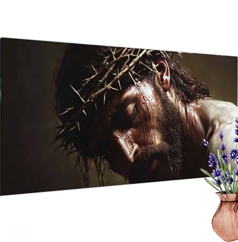 Jesus Diamond Painting XXL 120x60 cm,Diamant Painting Bilder Gott Muster,DIY 5D Full Drill Crystal Art Stickerei Kreuzstich Malerei Basteln Set,Kreatives für Mädchen Geschenke,Wanddeko Aesthetic k-488 von Canuhkun