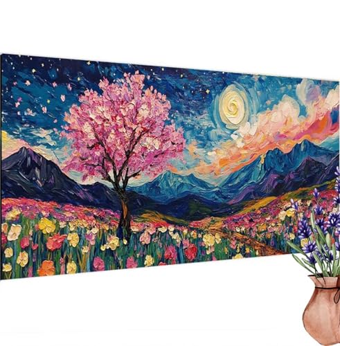 Karikatur Diamond Painting XXL 135x65 cm, Diamant Painting Bilder Baum Muster, DIY 5D Full Drill Crystal Art Stickerei Malerei Basteln Set, Kreatives für Mädchen Geschenke, Wanddeko Aesthetic k-187 von Canuhkun