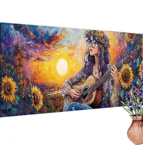 Mädchen Diamond Painting XXL 120x60 cm, Diamant Painting Bilder Blume Muster, DIY 5D Full Drill Crystal Art Stickerei Malerei Basteln Set, Kreatives für Mädchen Geschenke, Wanddeko Aesthetic k-465 von Canuhkun