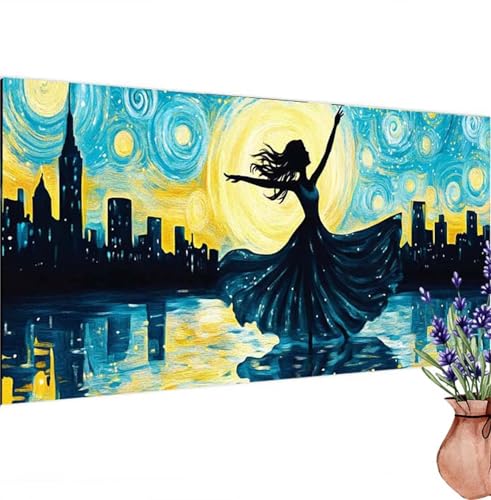 Tanz Diamond Painting XXL 140x70 cm, Diamant Painting Bilder Mädchen Muster, DIY 5D Full Drill Crystal Art Stickerei Malerei Basteln Set, Kreatives für Mädchen Geschenke, Wanddeko Aesthetic k-243 von Canuhkun