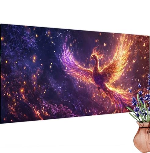 Traum Diamond Painting XXL 110x55 cm, Diamant Painting Bilder Phönix Muster, DIY 5D Full Drill Crystal Art Stickerei Malerei Basteln Set, Kreatives für Mädchen Geschenke, Wanddeko Aesthetic k-509 von Canuhkun