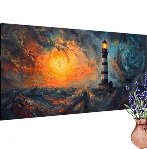 Traum Diamond Painting XXL 120x60 cm, Diamant Painting Bilder Leuchtturm Muster, DIY 5D Full Drill Crystal Art Stickerei Malerei Basteln Set, Kreatives für Mädchen Geschenke, Wanddeko Aesthetic k-272 von Canuhkun